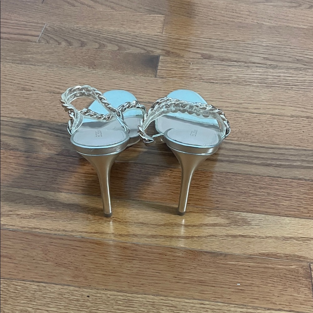 BCBGeneration Silver Chain Strap Heels - image 8